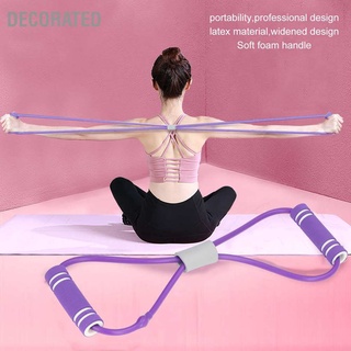 Decorated Figure 8 Resistance Band Professional Latex Widened Portability Bands with Soft Foam Handle