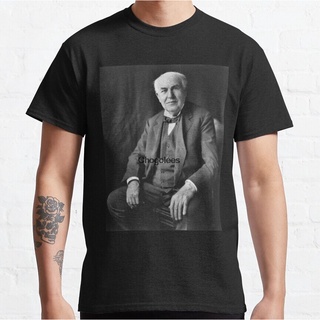 เสื้อยืดโอเวอร์ไซส์ใหม่ เสื้อยืดผ้าฝ้าย 100% พิมพ์ลาย Thomas Edison Odpccd40Ooikmm10 วันหยุด สําหรับผู้ชาย XS-3XLS-3XL