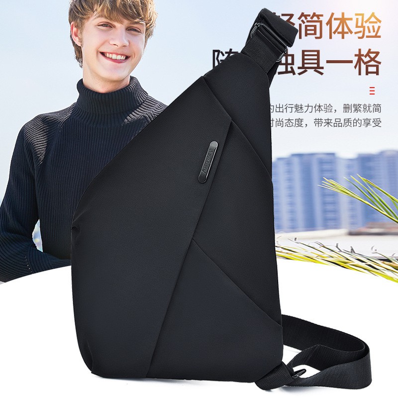 กระเป๋าคาดอกกระเป๋าเดินทางผ้า Oxford น้ําหนักเบาแบบพกพาสําหรับผู้ชาย