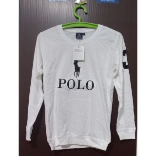 เสื้อยืดแขนยาว ปักPOLO แขนปักเลข 3