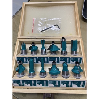 Total ดอกเราเตอร์ แกน1/2" 12ตัวชุด (12.7มม.) Carbide Tipped Router Bit Set