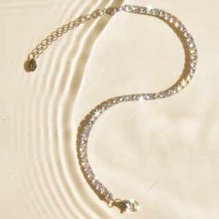 [ส่งด่วนฟรี]SWAN - Diamond 3mm Stone Bracelet สร้อยข้อมือโซ่…