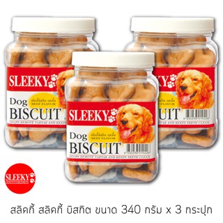 SLEEKY สลิคกี้ บิสกิต ขนาด 340 กรัม x 3 กระปุก