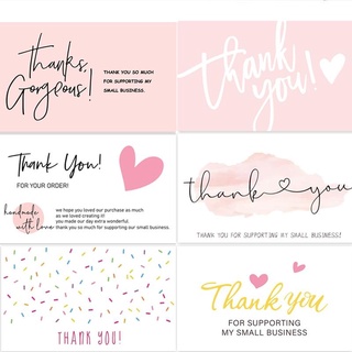 30 แผ่น Thank You Card การ์ดขอบคุณ บัตรขอบคุณ ห่อของขวัญการ์ดขอบคุณ บัตรของขวัญ