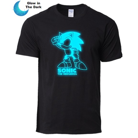 เสื้อยืดผ้าฝ้ายพิมพ์ลาย SDSXCB♙Sonic The Hedgehog by Godzilla Tee™ Unisex / Men Tshirt Tee Gaming T-Shirt
