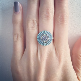 Blue floral ring