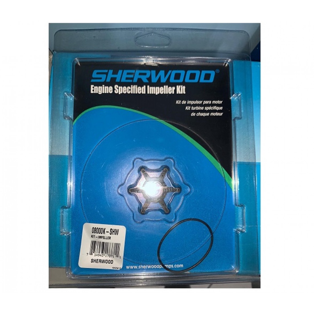 Sherwood 08000K Flex 6 Vane Neoprene Impeller Kit (D-Slot)