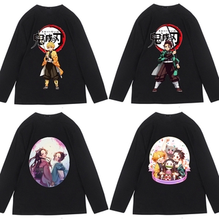 ชุดคอสเพลย์ Anime เสื้อดาบพิฆาตอสูร ชุดชิโนบุ Demon Slayer Kimetsu No Yaiba Long Sleeve  Print T-shirt Cosplay Kamado Shinobu Giyuu เสื้อชิโนบ