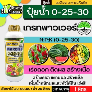 🛵 (ส่งฟรี) เกรทพาวเวอร์ ช้างเก้ายอด 1ลิตร (0-25-30) กดใบ สะสมอาหาร สร้างดอก ป้องกันการแตกใบอ่อน