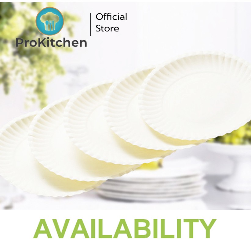 Kudzun จานกระดาษ ขนาด 9 "บรรจุ 50 ใบ ProKitchen