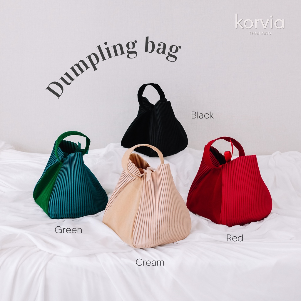 Korvia Dumpling bag กระเป๋าพลีททรงขนมจีบ กระเป๋าถือ กระเป๋าใบเล็ก ของขวัญวาเลนไทน์