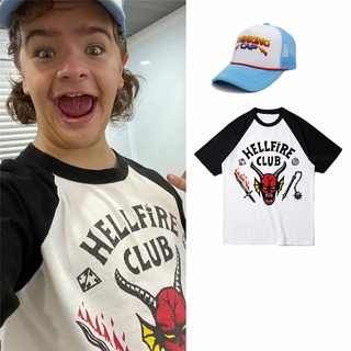 เสื้อยืด พิมพ์ลายกราฟฟิค Stranger Things 4 Hellfire Club สําหรับผู้ชาย และผู้หญิง