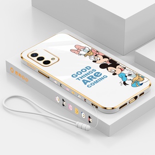 เคสโทรศัพท์มือถือ ซิลิโคน ขอบตรง ลายมิกกี้เมาส์ดิสนีย์ หรูหรา สําหรับ Oppo A83 A54 4G A94 4G A93 4G A74 4G A95 4G A91