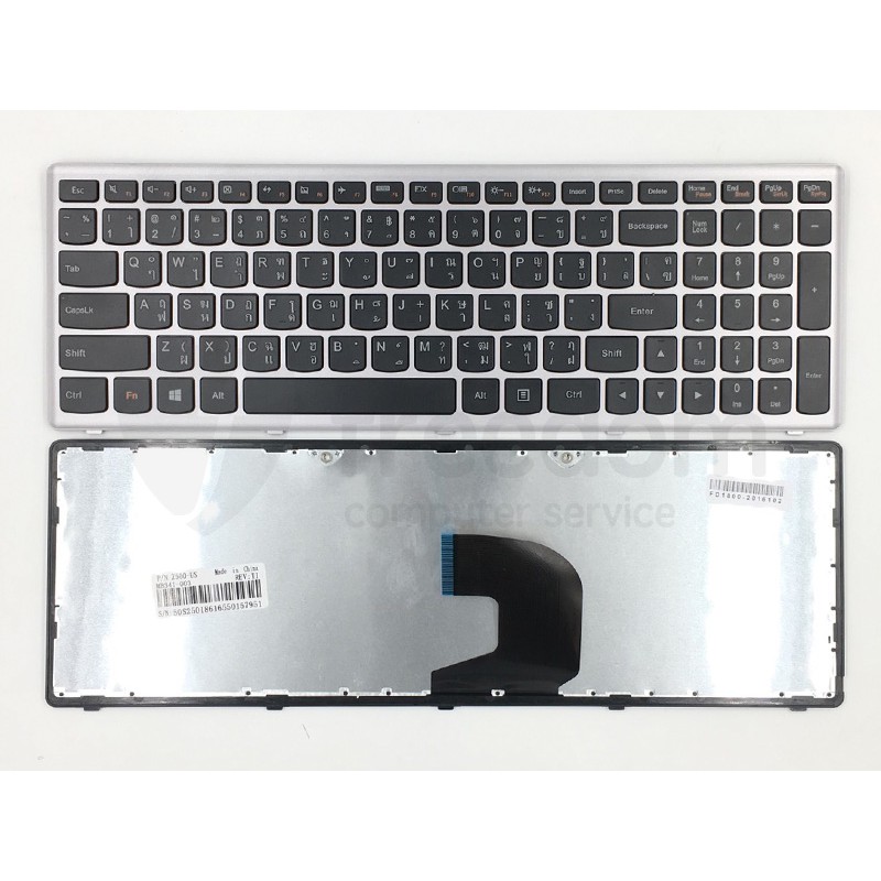 KEYBOARD IBM-LENOVO คีย์บอร์ด LENOVO Z500 Z500A Z500G เฟรมสีเทา (ไทย-อังกฤษ)