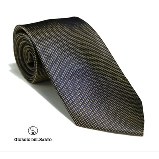 Giorgio Del Sarto Silk Necktie Black/Gold with Fabric Texture เนคไทสีดำ/ทองมีเท็กเจอร์ #1