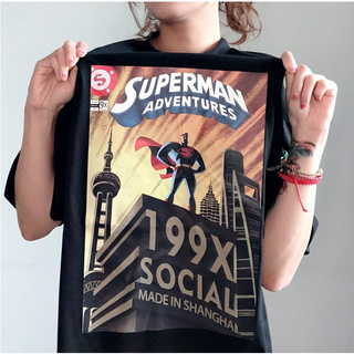 SOCIAL199X Superman Digital direct printing Tee