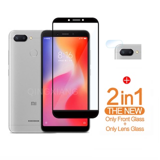 2in1 Xiaomi Redmi 6 กระจกนิรภัยกันรอยหน้าจอ แบบเต็มจอ สําหรับ Xiaomi Redmi Note 10 9 Pro 9T 9 9A 9C ตัวป้องกันเลนส์กล้อง