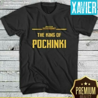 เสื้อยืดผ้าฝ้ายพิมพ์ลายคลาสสิก เสื้อยืด พิมพ์ลาย 30S Distro PUBG THE KiNG OF POCHiNKi สไตล์อินโดนีเซีย สําหรับผู้ชาย ผู้