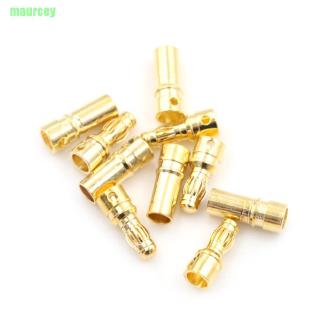 MA 5 Set 3.5mm Gold Bullet Banana Connector plug 3.5 mm Thick Gold Plated