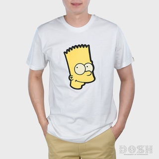 HH DOSH :เสื้อยืด UNISEX คอกลม แขนสั้น สีขาว ลิขสิทธิ์พิมพ์ลาย THE SIMPSONS รุ่นFSIMT5058-WH คอกลมเสื้อยืด