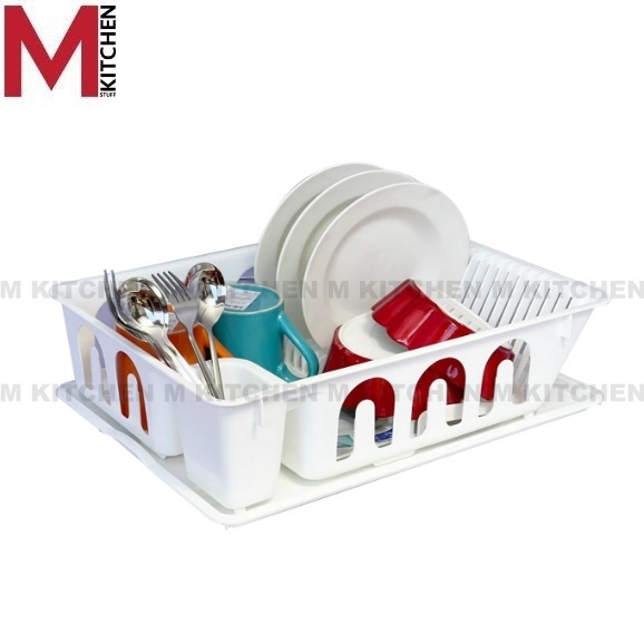 M KITCHEN 263A ชั้นวางจาน ที่คว่ำจาน พลาสติก ขนาด 44.5x33x11ซม (C1)