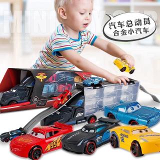 Ready Stock 6 in 1 Disney Pixar Cars Cabinet Truck Transport Car Toy