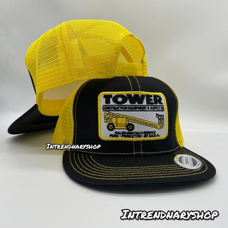 หมวกตาข่าย หมวกวินเทจ โลโก้ TOWER Vintage Snapback HIPHOP