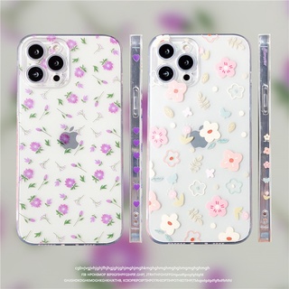 เคสนิ่ม ลายดอกไม้สีม่วง สําหรับ Realme C35 C31 C2 C1 C11 C12 C15 C17 C20 C25s C25 C21Y C25Y 8 Pro 2 Pro Realme 3 Pro 5 Pro 5 5i 5s 6i 6 Pro 6s 7 Pro 7i 8i