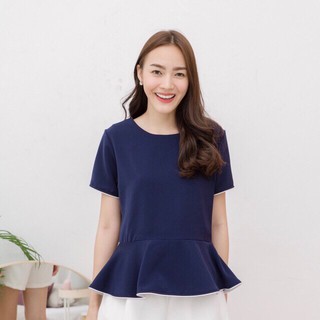 เสื้อสีกรมท่า (น้ำเงินเข้ม) จากร้าน Kimmame Shop ของใหม่ไม่เคยใส่ อก 34 / เอว 32 / ยาว 22 / แขนยาว 7