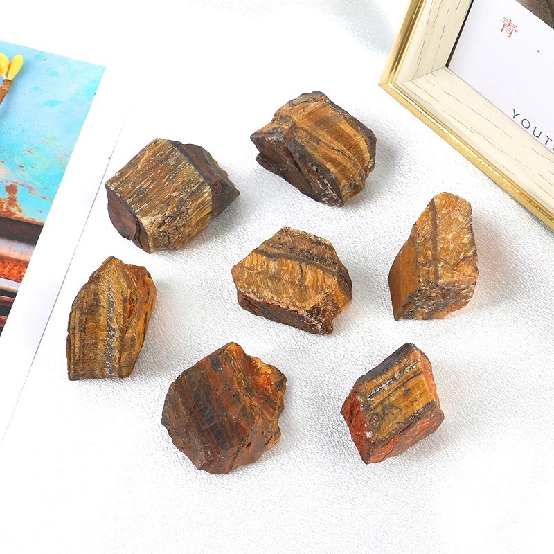 Stones & Minerals 220 บาท 1 Piece Natural Golden Tiger eye Raw stone 3-6 cm Size Beat For Healing and Meditation Hobbies & Collections