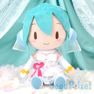 (ของแท้) Hatsune Miku Project DIVA Arcade Future Tone SP fluffy Plush  - White Dress คุ๊กตามิกุ ชุดแต่งงาน