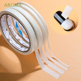 Aroma สติกเกอร์เทปกาว ลายทาง สีขาว สไตล์ฝรั่งเศส สําหรับตกแต่งเล็บ 5 ชิ้น ต่อชุด