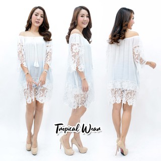 tropicalwear เดรสลูกไม้ตัวสั้น