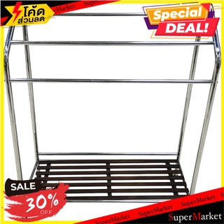 🔥แนะนำ!! ราวพาดผ้า 3 เส้น มีชั้นวางของ PLIM 72x27x85 ซม. ราวตากผ้า TOWEL RACK PLIM 3-RAIL 1-SHELF 72X27X85CM