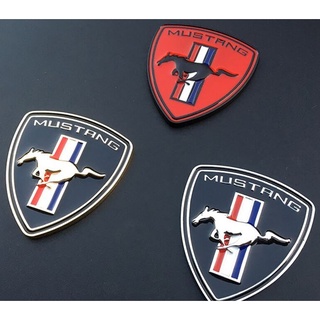 ราคาต่อ 1 ชิ้น โลโก้ ม้า ฟอร์ต รูปโล่ ไซส์ 7.5 x 6 cm Horse Emblem Metal For Ford Mustang Raja GT