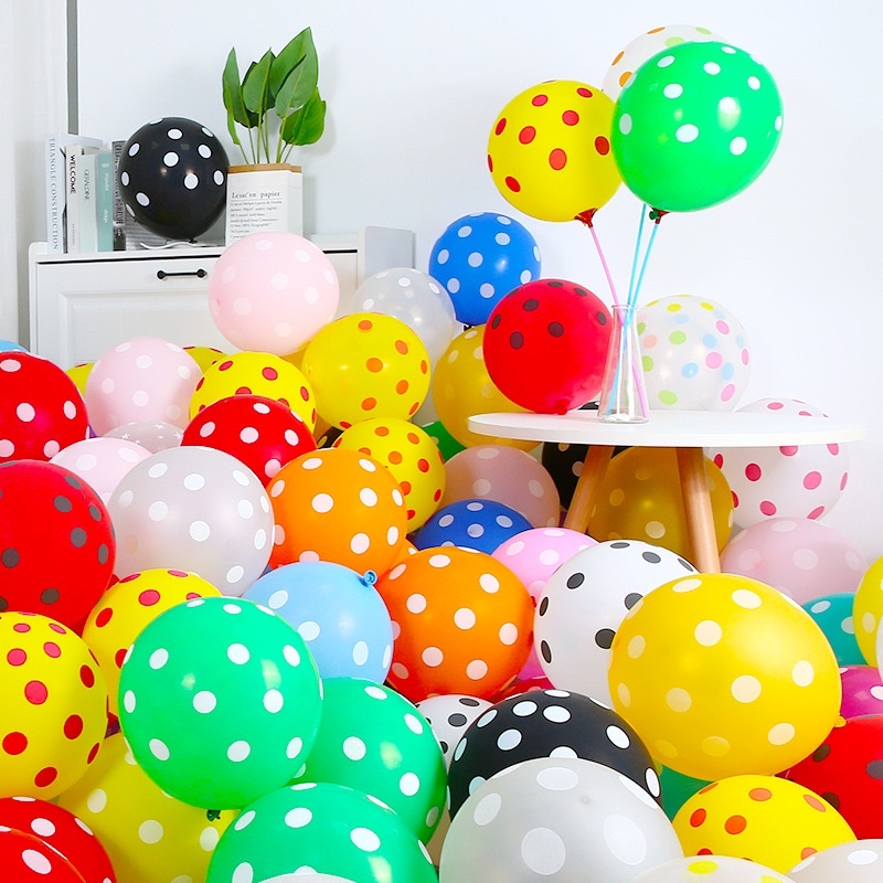 🎈ลูกโป่งลายจุด 12 นิ้ว( 50 ใบ)ลูกโป่งเนื้อหนาพิเศษ คุณภาพดี ของเล่น สินค้าพร้อมส่ง🇹🇭