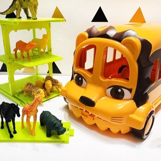 Lion Bus Adventure !! เซ็ตรถสิงโต #ของเล่น แบบ 2in1 รถขนไดโน