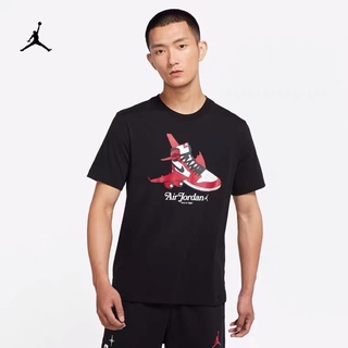 [S-5XL]Air Jordan เสื้อยืดบาสเก็ตบอล แขนสั้น ระบายอากาศ พิมพ์ลาย ของแท้ 100% แฟชั่นสําหรับผู้ชาย