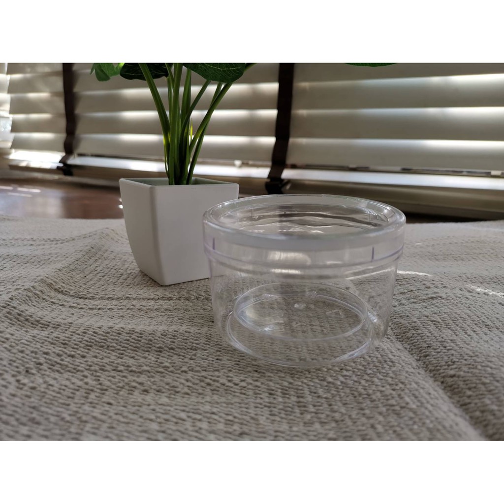 กล่องพลาสติก PS บรรจุภัณฑ์ฝาปิดสนิท มียางที่ฝา ขนาด 9.5x6.2 cm สีใส กล่องใส่คุกกี้ ขนม ผลไม้อบแห้ง ก