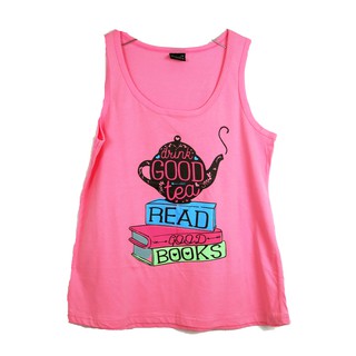 เสื้อกล้ามผู้หญิงสีโอรส สกรีนลายกาน้ำ ราคา 50 บาท