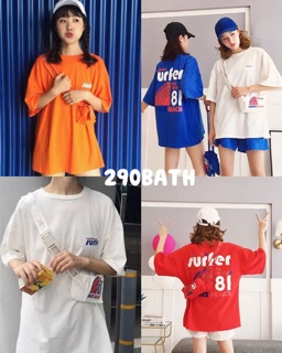 เสื้อสกรีนลาย + กระเป๋าคาด ทรง โอเว่อไซต์