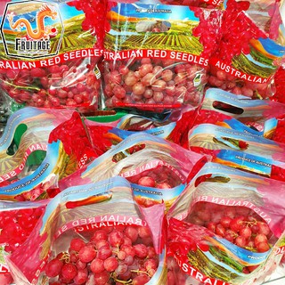 องุ่นแดงไร้เมล็ด (1กก.) Premium Red Grape (AUS/USA) ~ลดพิเศษ~ ก้านเขียว หวาน (องุ่นไร้เม็ด องุ่นนอก องุ่นสด นำเข้า)