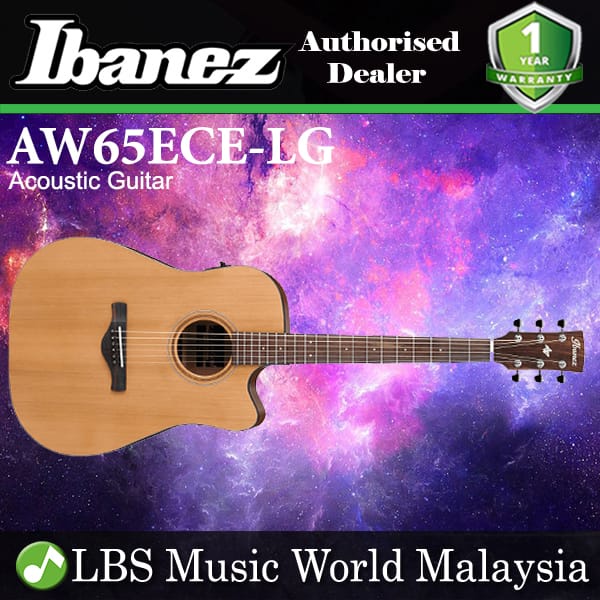 Ibanez AW65ECE-LG Cutaway Solid Top Acoustic Guitar Natural Low Gloss (AW65ECE)