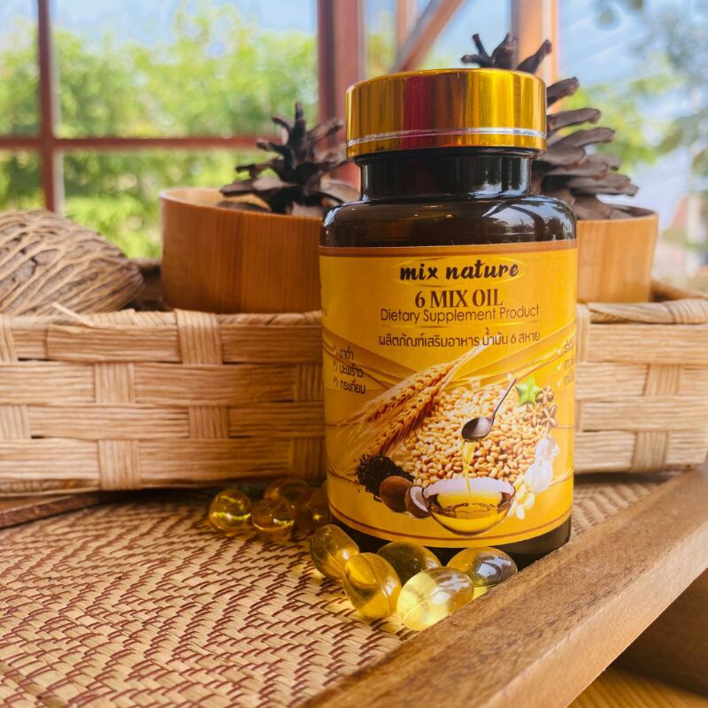 Mix Nature น้ำมันสกัดเย็น 6 สหาย บรรจุ60 แคปซูล Mix Nature 6 Mix Oil รวม 6 คุณประโยชน์ในเม็ดเดียว
