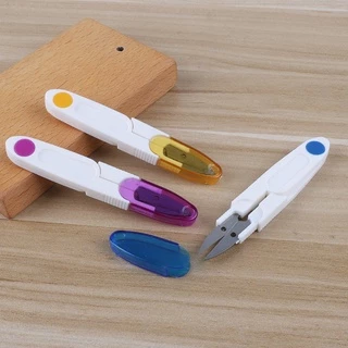 ใหม่ กรรไกรตัดพลาสติก สเตนเลส ขนาดเล็ก แบบพกพา สุ่มสี สําหรับครัวเรือน DIY