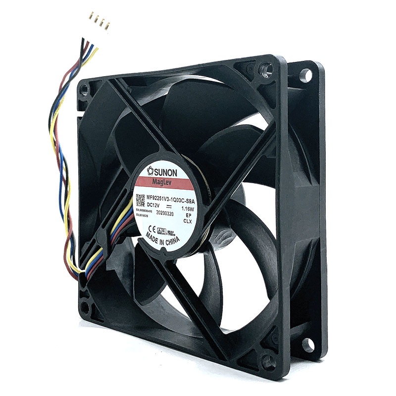 Jianzhun พัดลม 9 ซม. 9225 12V MF92251V3-1Q03C-S9A แม่เหล็กลอยพัดลมเงียบควบคุมอุณหภูมิ