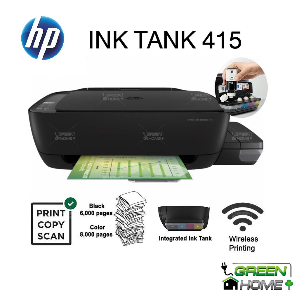 ประกันศูยน์ Thailand HP INK TANK Wifi 415 AIO เครื่องใหม่ พร้อมหมึกพรีเมียม 4 สี (ปริ้น-ก็อปปี้-สแกน-WiFi)