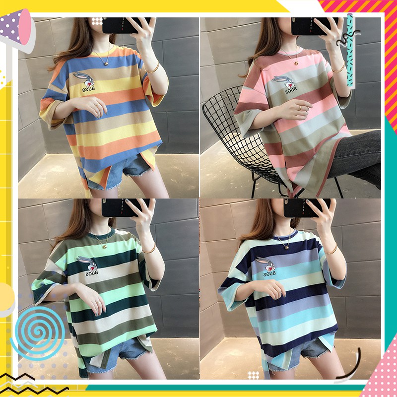 LHSunshine 🌞 เสื้อยืดลายการ์ตูนโทนสีเทลสีสันสดใส 💟 ปังได้ทุกลุคทุกแนว