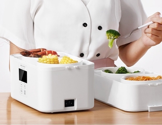 กล่องอุ่นอาหารไฟฟ้า Life element double-layer ceramic multifunctional electric lunch box