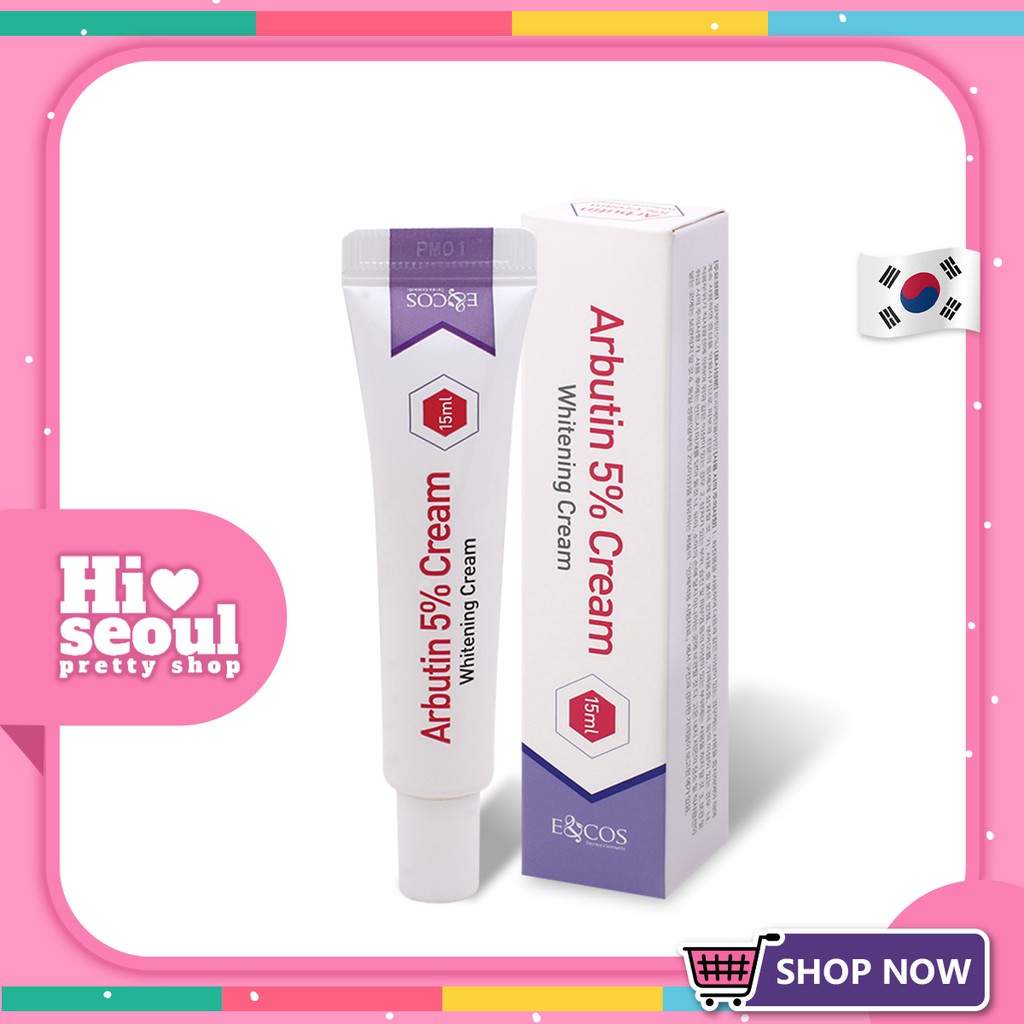 [พร้อมส่ง] E&COS Arbutin 5% cream whitening 15 ml ไวท์เทนนิ่งครีม อาร์บูตินบำรุงผิวหน้าลดจุดด่างดำ จ